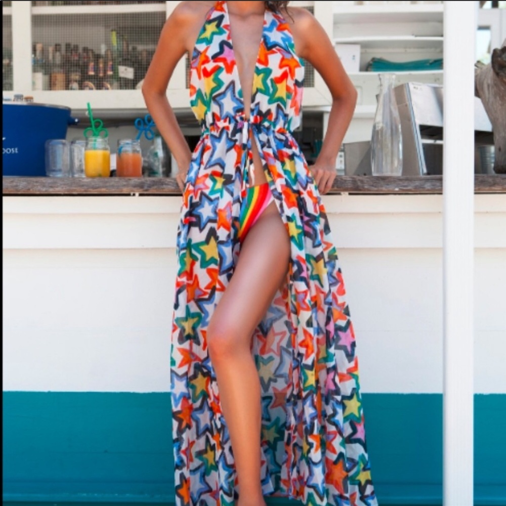 Milky Stars Print Katrina Maxi Coverup